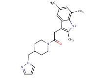 2,5,7-trimethyl-3-{2-oxo-2-[4-(1H-pyrazol-1-ylmethyl)-1-piperidinyl]ethyl}-1H-indole