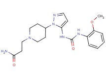 3-{4-[5-({[(2-methoxyphenyl)amino]carbonyl}amino)-1H-pyrazol-1-yl]piperidin-1-yl}propanamide