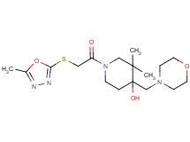 3,3-dimethyl-1-{[(5-methyl-1,3,4-oxadiazol-2-yl)thio]acetyl}-4-(morpholin-4-ylmethyl)piperidin-4-ol