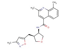 2,8-dimethyl-N-{(3R*,4S*)-4-[(3-methyl-5-isoxazolyl)methyl]tetrahydro-3-furanyl}-4-quinolinecarboxamide