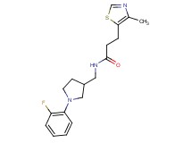 N-{[1-(2-fluorophenyl)-3-pyrrolidinyl]methyl}-3-(4-methyl-1,3-thiazol-5-yl)propanamide