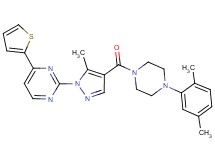 2-(4-{[4-(2,5-dimethylphenyl)-1-piperazinyl]carbonyl}-5-methyl-1H-pyrazol-1-yl)-4-(2-thienyl)pyrimidine