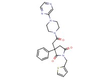 3-{2-oxo-2-[4-(2-pyrazinyl)-1-piperazinyl]ethyl}-3-phenyl-1-(2-thienylmethyl)-2,5-pyrrolidinedione