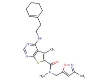 4-{[2-(1-cyclohexen-1-yl)ethyl]amino}-N,5-dimethyl-N-[(3-methyl-5-isoxazolyl)methyl]thieno[2,3-d]pyrimidine-6-carboxamide