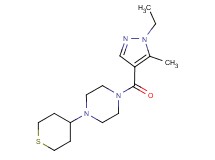 1-[(1-ethyl-5-methyl-1H-pyrazol-4-yl)carbonyl]-4-(tetrahydro-2H-thiopyran-4-yl)piperazine