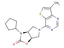 (3aS*,6aR*)-3-cyclopentyl-5-(7-methylthieno[3,2-d]pyrimidin-4-yl)hexahydro-2H-pyrrolo[3,4-d][1,3]oxazol-2-one