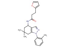 N-[6,6-dimethyl-1-(2-methylphenyl)-4,5,6,7-tetrahydro-1H-indazol-4-yl]-3-(2-furyl)propanamide