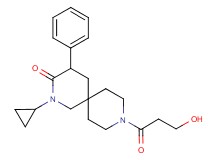 2-cyclopropyl-9-(3-hydroxypropanoyl)-4-phenyl-2,9-diazaspiro[5.5]undecan-3-one