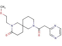 2-(2-methoxyethyl)-8-(pyrazin-2-ylacetyl)-2,8-diazaspiro[5.5]undecan-3-one
