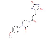 5-{3-[4-(4-methoxyphenyl)-3-oxo-1-piperazinyl]-3-oxopropyl}-2,4-imidazolidinedione