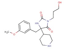 3-(3-hydroxypropyl)-5-(3-methoxybenzyl)-5-piperidin-4-ylimidazolidine-2,4-dione