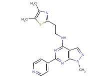 N-[2-(4,5-dimethyl-1,3-thiazol-2-yl)ethyl]-1-methyl-6-(4-pyridinyl)-1H-pyrazolo[3,4-d]pyrimidin-4-amine