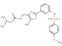 N-{[2-(3-{[(4-methoxyphenyl)sulfonyl]amino}phenyl)-5-methyl-1,3-oxazol-4-yl]methyl}-3-methylbutanamide