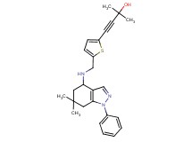 4-(5-{[(6,6-dimethyl-1-phenyl-4,5,6,7-tetrahydro-1H-indazol-4-yl)amino]methyl}-2-thienyl)-2-methyl-3-butyn-2-ol