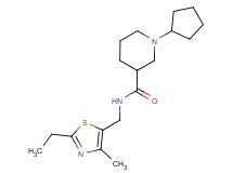 1-cyclopentyl-N-[(2-ethyl-4-methyl-1,3-thiazol-5-yl)methyl]-3-piperidinecarboxamide