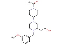 2-[4-(1-acetyl-4-piperidinyl)-1-(3-methoxybenzyl)-2-piperazinyl]ethanol