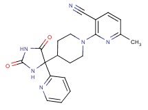 2-[4-(2,5-dioxo-4-pyridin-2-ylimidazolidin-4-yl)piperidin-1-yl]-6-methylnicotinonitrile