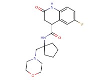 6-fluoro-N-[1-(4-morpholinylmethyl)cyclopentyl]-2-oxo-1,2,3,4-tetrahydro-4-quinolinecarboxamide