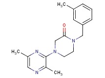 4-(3,6-dimethyl-2-pyrazinyl)-1-(3-methylbenzyl)-2-piperazinone