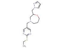 4-{[2-(ethylthio)pyrimidin-5-yl]methyl}-2-(1H-pyrazol-1-ylmethyl)-1,4-oxazepane