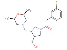 {(3R*,4R*)-4-{[(2R*,6S*)-2,6-dimethylmorpholin-4-yl]methyl}-1-[(3-fluorophenyl)acetyl]pyrrolidin-3-yl}methanol