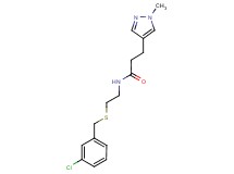 N-{2-[(3-chlorobenzyl)thio]ethyl}-3-(1-methyl-1H-pyrazol-4-yl)propanamide