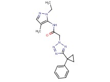 N-(1-ethyl-4-methyl-1H-pyrazol-5-yl)-2-[5-(1-phenylcyclopropyl)-2H-tetrazol-2-yl]acetamide