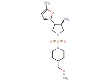 (3R*,4S*)-1-{[4-(methoxymethyl)-1-piperidinyl]sulfonyl}-4-(5-methyl-2-furyl)-3-pyrrolidinamine
