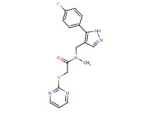 N-{[5-(4-fluorophenyl)-1H-pyrazol-4-yl]methyl}-N-methyl-2-(pyrimidin-2-ylthio)acetamide