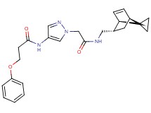 N-[1-(2-oxo-2-{[(1R*,2S*,4S*)-spiro[bicyclo[2.2.1]heptane-7,1'-cyclopropane]-5-en-2-ylmethyl]amino}ethyl)-1H-pyrazol-4-yl]-3-phenoxypropanamide