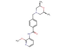 4-{[(2R*,6S*)-2,6-dimethylmorpholin-4-yl]methyl}-N-(2-methoxypyridin-3-yl)benzamide