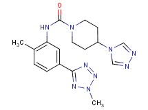 N-[2-methyl-5-(2-methyl-2H-tetrazol-5-yl)phenyl]-4-(4H-1,2,4-triazol-4-yl)piperidine-1-carboxamide