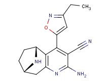 (5R*,8S*)-2-amino-4-(3-ethylisoxazol-5-yl)-6,7,8,9-tetrahydro-5H-5,8-epiminocyclohepta[b]pyridine-3-carbonitrile
