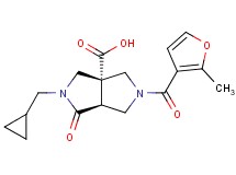 (3aR*,6aS*)-2-(cyclopropylmethyl)-5-(2-methyl-3-furoyl)-1-oxohexahydropyrrolo[3,4-c]pyrrole-3a(1H)-carboxylic acid