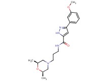 N-{3-[(2R*,6S*)-2,6-dimethyl-4-morpholinyl]propyl}-3-(3-methoxyphenyl)-1H-pyrazole-5-carboxamide