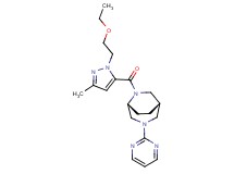 (1S*,5R*)-6-{[1-(2-ethoxyethyl)-3-methyl-1H-pyrazol-5-yl]carbonyl}-3-pyrimidin-2-yl-3,6-diazabicyclo[3.2.2]nonane