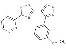 3-{5-[3-(3-methoxyphenyl)-1H-pyrazol-4-yl]-1,2,4-oxadiazol-3-yl}pyridazine