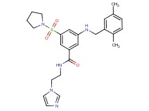 3-[(2,5-dimethylbenzyl)amino]-N-[2-(1H-imidazol-1-yl)ethyl]-5-(1-pyrrolidinylsulfonyl)benzamide