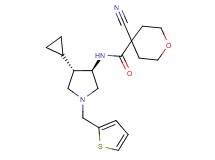 4-cyano-N-[rel-(3R,4S)-4-cyclopropyl-1-(2-thienylmethyl)-3-pyrrolidinyl]tetrahydro-2H-pyran-4-carboxamide hydrochloride