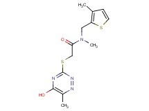 2-[(5-hydroxy-6-methyl-1,2,4-triazin-3-yl)thio]-N-methyl-N-[(3-methyl-2-thienyl)methyl]acetamide