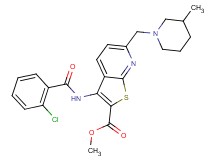methyl 3-[(2-chlorobenzoyl)amino]-6-[(3-methyl-1-piperidinyl)methyl]thieno[2,3-b]pyridine-2-carboxylate
