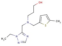 3-{[(1-ethyl-1H-1,2,4-triazol-5-yl)methyl][(5-methyl-2-thienyl)methyl]amino}propan-1-ol
