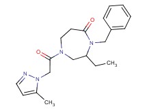 4-benzyl-3-ethyl-1-[(5-methyl-1H-pyrazol-1-yl)acetyl]-1,4-diazepan-5-one