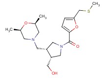 ((3R*,4R*)-4-{[(2R*,6S*)-2,6-dimethylmorpholin-4-yl]methyl}-1-{5-[(methylthio)methyl]-2-furoyl}pyrrolidin-3-yl)methanol