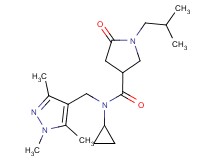 N-cyclopropyl-1-isobutyl-5-oxo-N-[(1,3,5-trimethyl-1H-pyrazol-4-yl)methyl]pyrrolidine-3-carboxamide