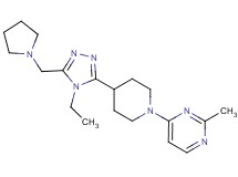 4-{4-[4-ethyl-5-(pyrrolidin-1-ylmethyl)-4H-1,2,4-triazol-3-yl]piperidin-1-yl}-2-methylpyrimidine