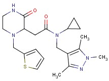 N-cyclopropyl-2-[3-oxo-1-(2-thienylmethyl)-2-piperazinyl]-N-[(1,3,5-trimethyl-1H-pyrazol-4-yl)methyl]acetamide