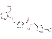 N-[(5-cyclopropyl-1H-pyrazol-3-yl)methyl]-5-[(2-methoxyphenoxy)methyl]-N-methyl-1H-pyrazole-3-carboxamide