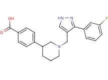4-(1-{[3-(3-fluorophenyl)-1H-pyrazol-4-yl]methyl}piperidin-3-yl)benzoic acid