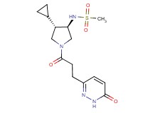 N-{(3R*,4S*)-4-cyclopropyl-1-[3-(6-oxo-1,6-dihydro-3-pyridazinyl)propanoyl]-3-pyrrolidinyl}methanesulfonamide